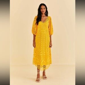 Farm Rio lace detailed midi dress